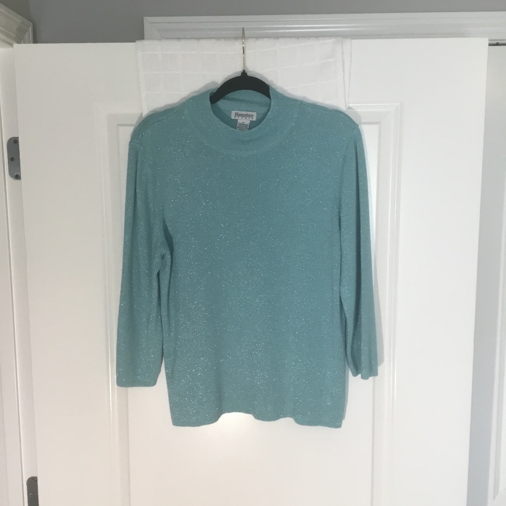 Hampshire Studio Ladies Lightweight Pullover Sweater Sea- Foam Green SizeXL